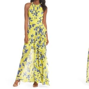 Halter Ruffle Maxi Dress 💛